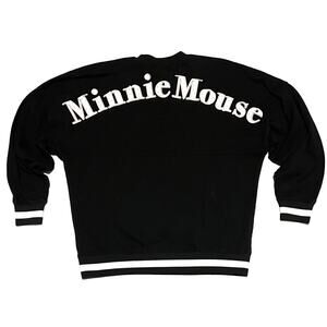 Disney Minnie Mouse Spirit Jersey Size M Embroidered Sweatshirt Black Pink